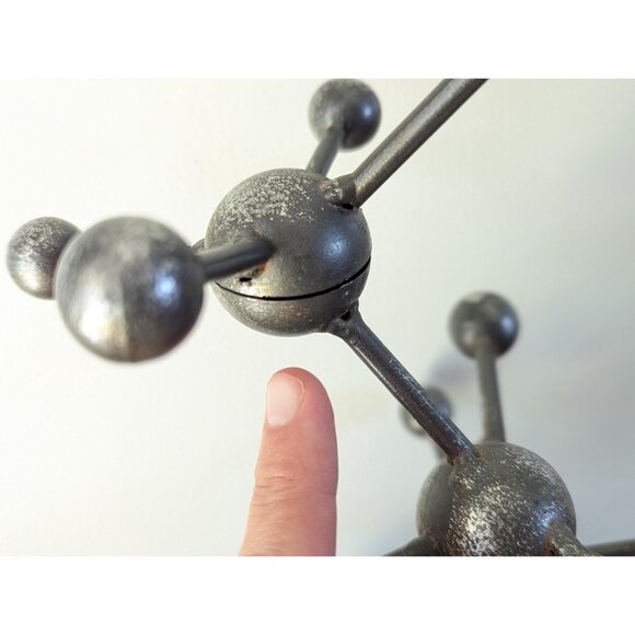 1960s Atomic Welded Metal Art Molecule Sculpture, Vintage science themed office - Picture 5 of 9